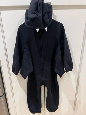 Old navy Black 3t bat Hooded Jumpsuit with Teeth Details